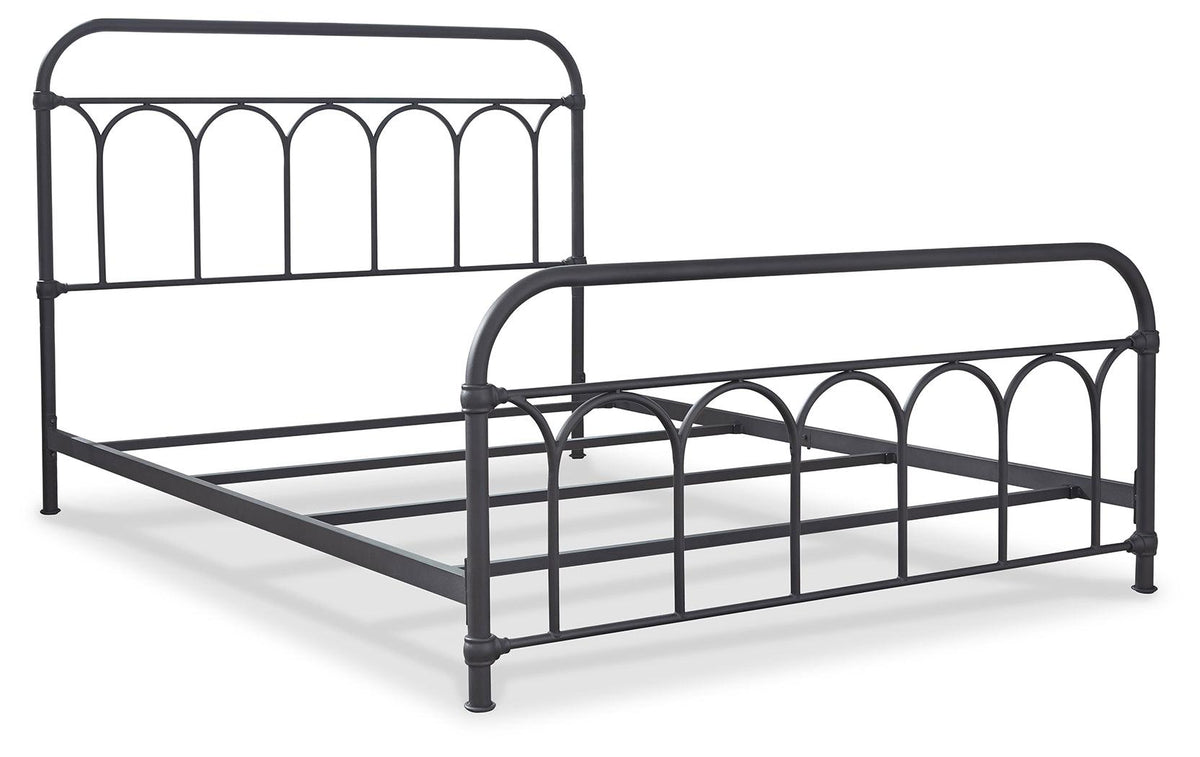 Nashburg Black Queen Metal Bed footboard view