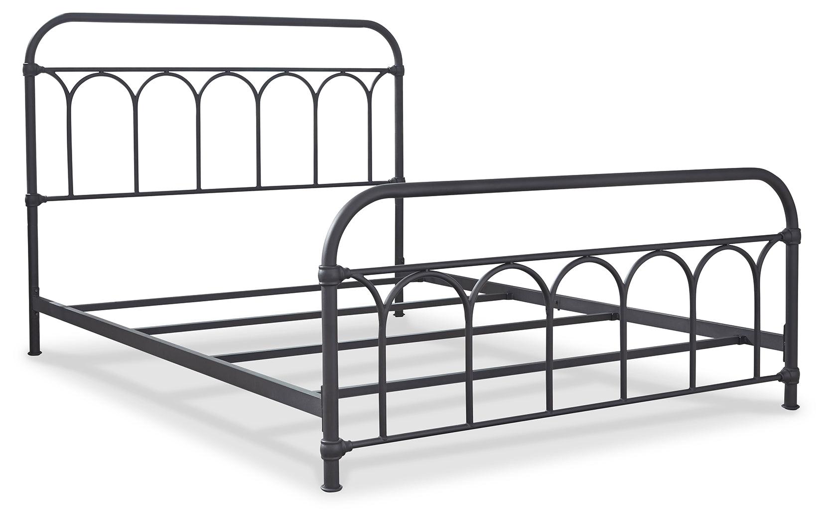 Nashburg Black Queen Metal Bed footboard view