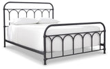 Nashburg Black Queen Metal Bed headboard close-up