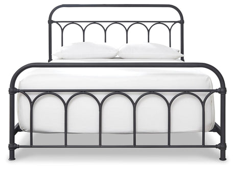 Nashburg Black Queen Metal Bed dimension diagram