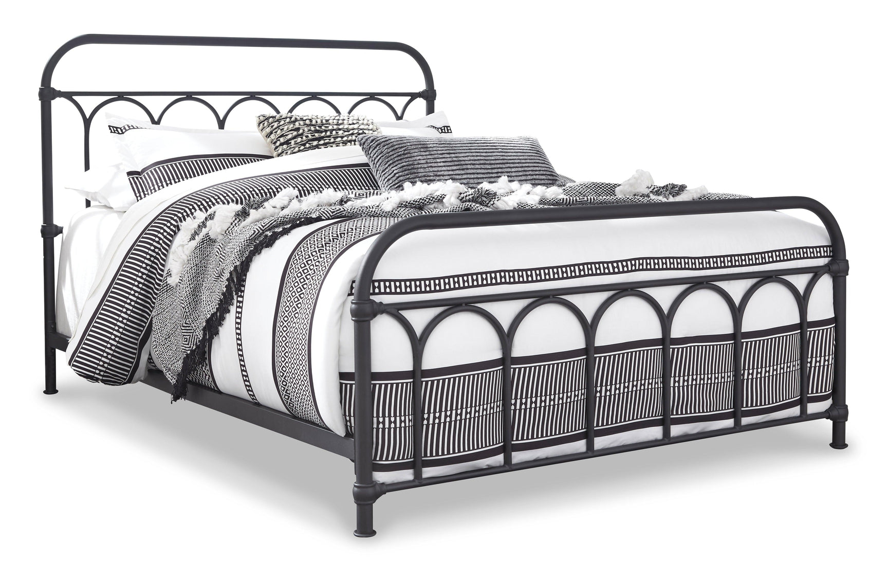 Nashburg Black Queen Metal Bed side view