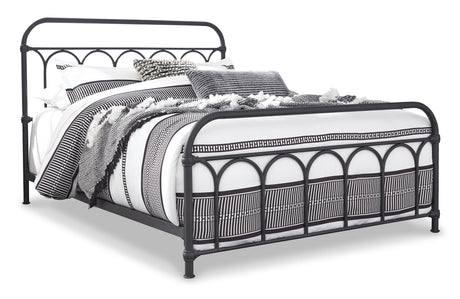Nashburg Black Queen Metal Bed side view