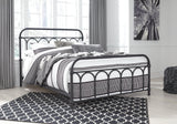 Nashburg Black Queen Metal Bed with mattress