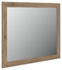 Oliandon bedroom mirror light brown rustic finish angled view