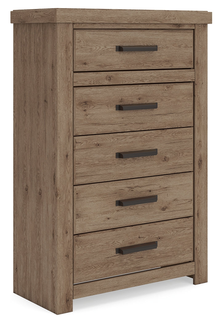 Oliandon Chest of Drawers angled side view