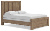 Oliandon Light Brown Panel Bed. Dresser, Mirror Bedroom Set angled view