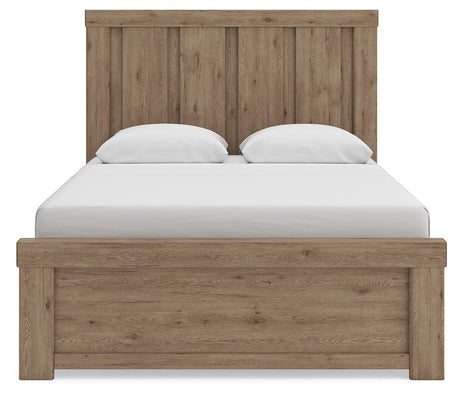 Oliandon Light Brown Panel Bed. Dresser, Mirror Bedroom Set view 3