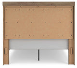Oliandon Light Brown Panel Storage Bed. Dresser, Mirror Bedroom Set view 4