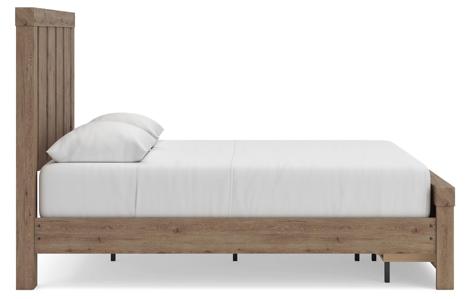 Oliandon Light Brown Panel Storage Bed. Dresser, Mirror Bedroom Set view 6