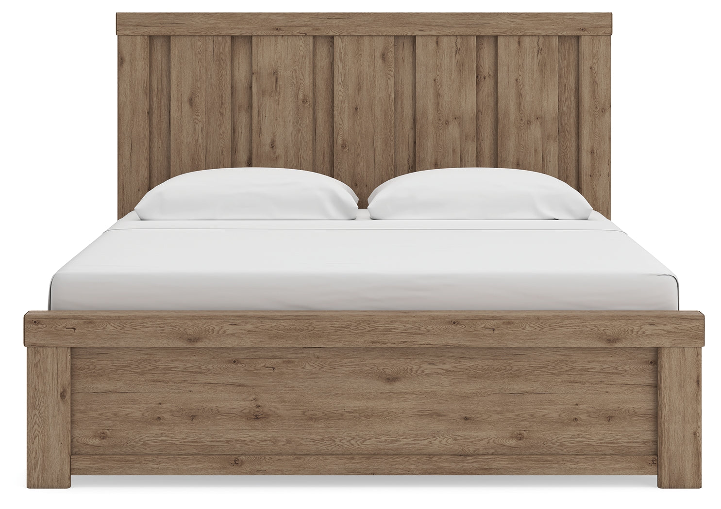 Oliandon King Panel Bed footboard close-up