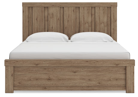 Oliandon King Panel Bed footboard close-up