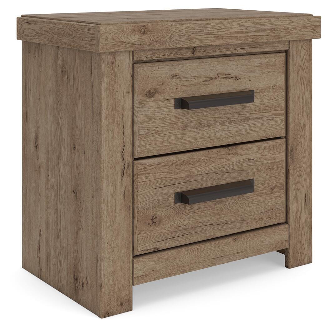 Oliandon Light Brown Panel Storage Bedroom Set angled view