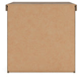 Back view of Oliandon Light Brown Nightstand
