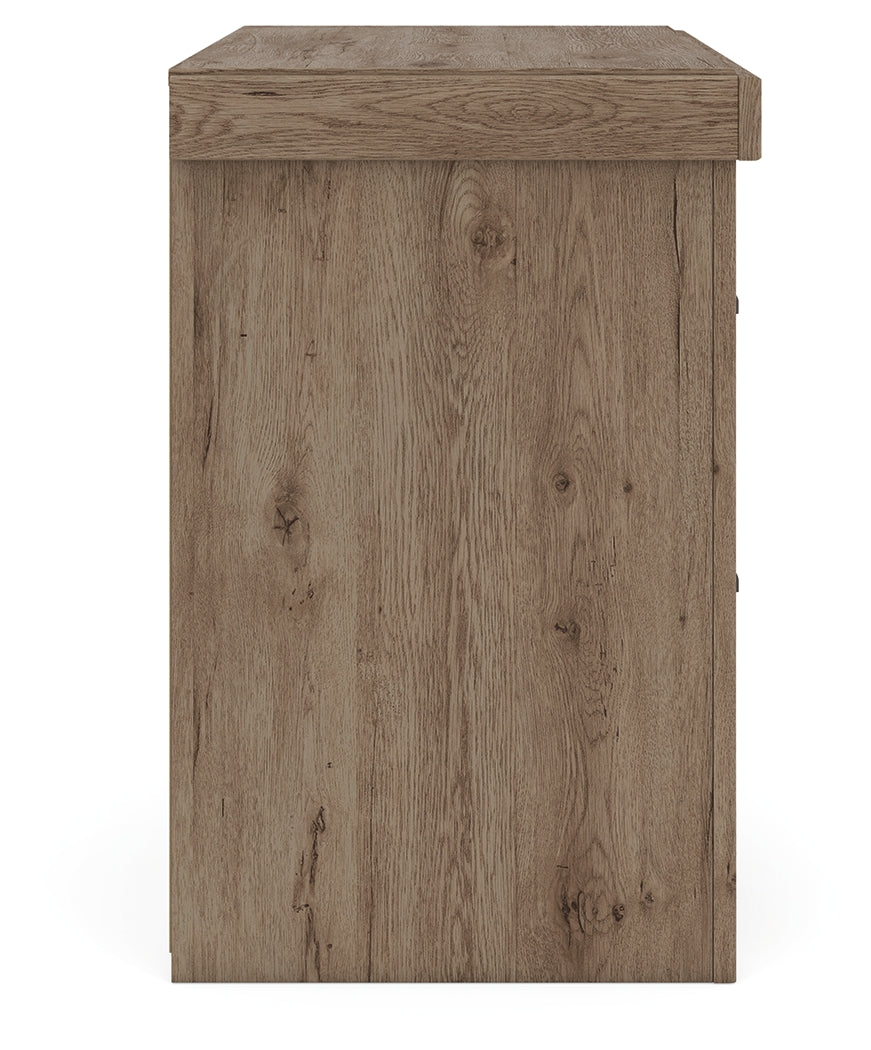 Side view of Oliandon Nightstand showing full height
