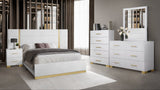 Darya White Chest in contemporary bedroom setting