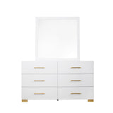 Darya White Chest with polished gold legs visible