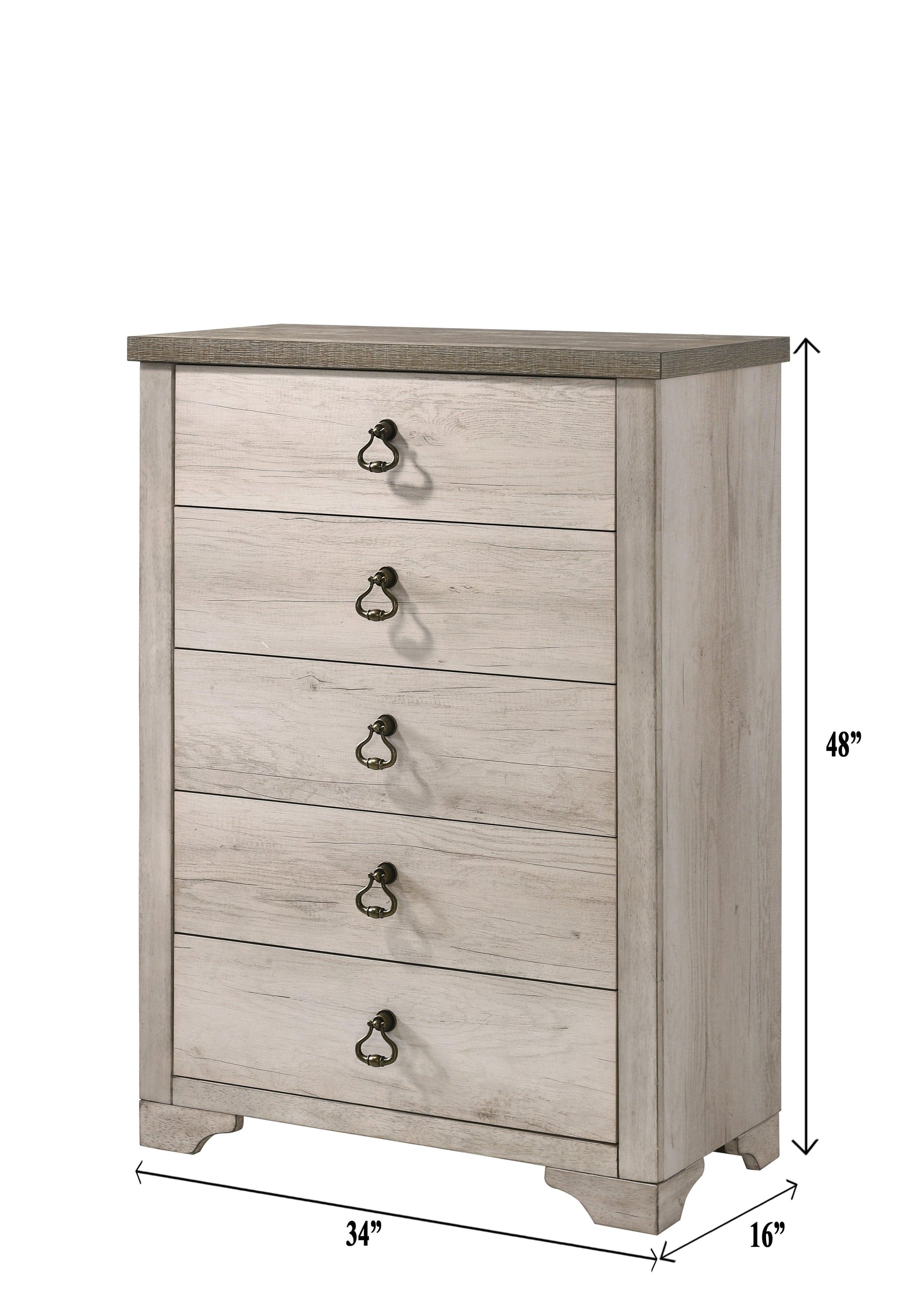 Patterson Driftwood Modern Sturdy, Wood King Panel Bed - Ella Furniture