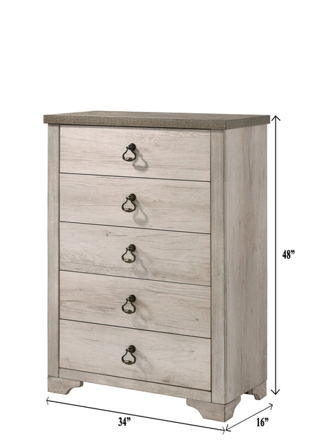 Patterson Full Panel Bed in Driftwood Finish Solid Pine Wood