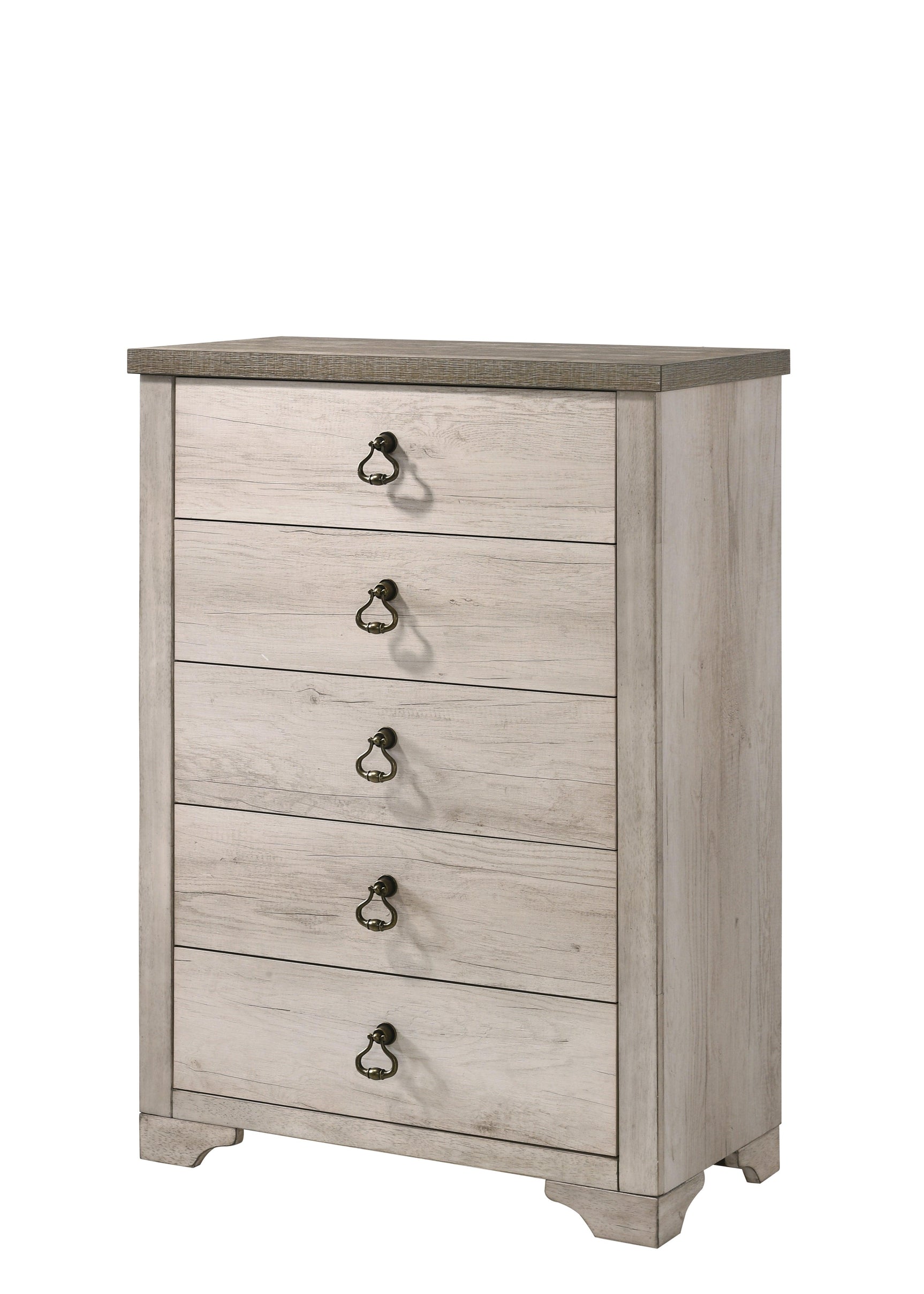 Patterson Driftwood Modern Sturdy, Wood King Panel Bed - Ella Furniture