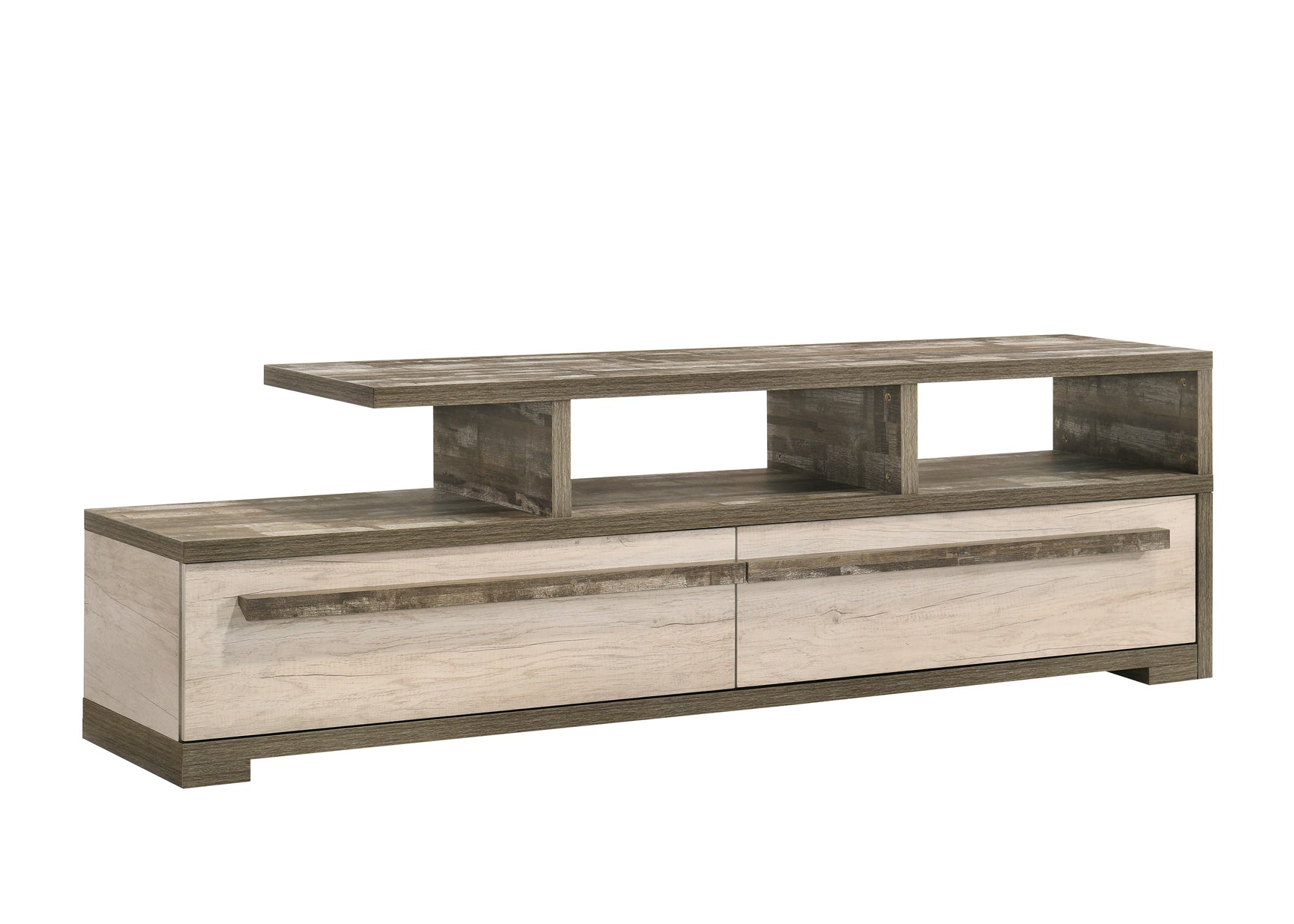 Patterson Natural Gray TV Stand side angle