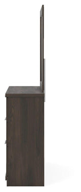 Shaehartin Dark Brown Dresser and Mirror view 3