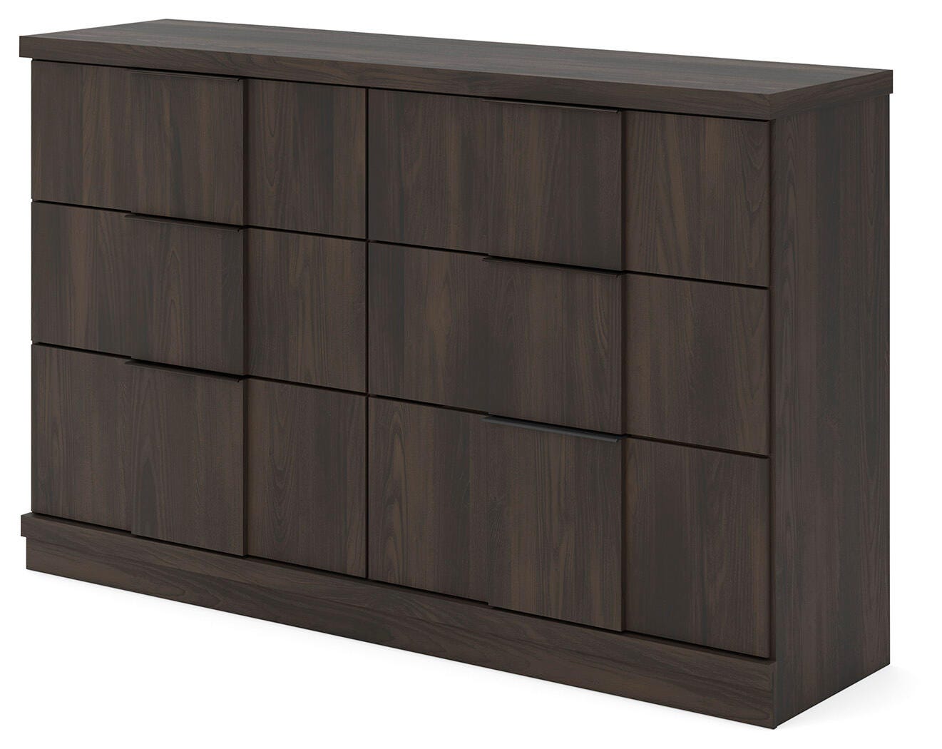 Shaehartin Dark Brown Dresser angled view