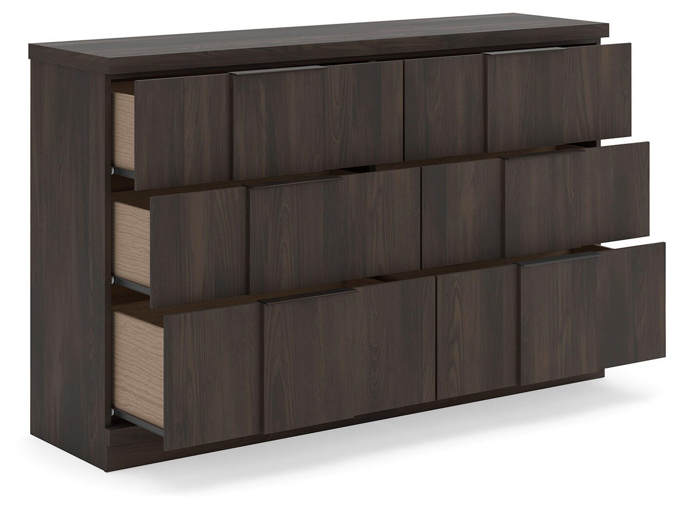 Shaehartin Dark Brown Dresser angled view
