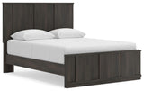 Shaehartin Dark Brown Queen Panel Platform Bed angled view