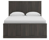 Shaehartin Dark Brown Queen Panel Platform Bed view 5