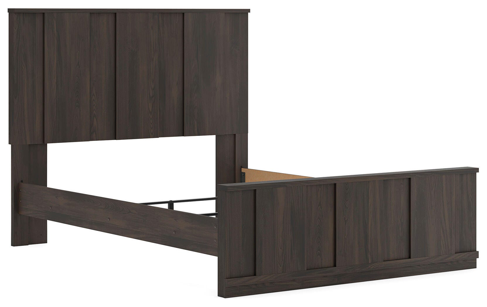 Shaehartin Dark Brown Queen Panel Bed angled view