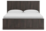Shaehartin Dark Brown King Panel Platform Bed view 6