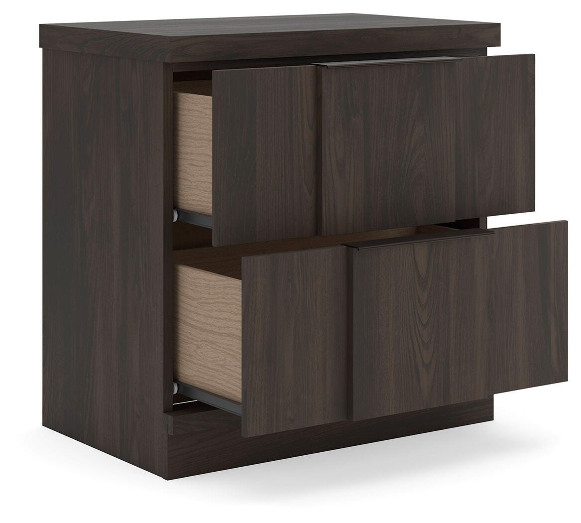 Shaehartin Dark Brown Nightstand angled view