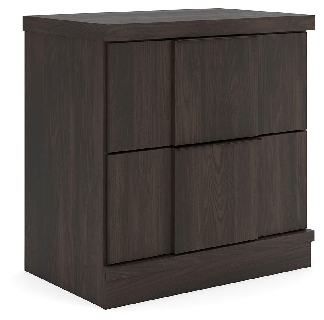 Shaehartin Dark Brown Nightstand angled view