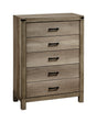 Matteo Chest Melamine, Contemporary Sleek And Modern Wood, Black Metal 5 Drawers - Ella Furniture