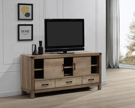 Matteo Tall Night Stand with melamine finish and black metal frame