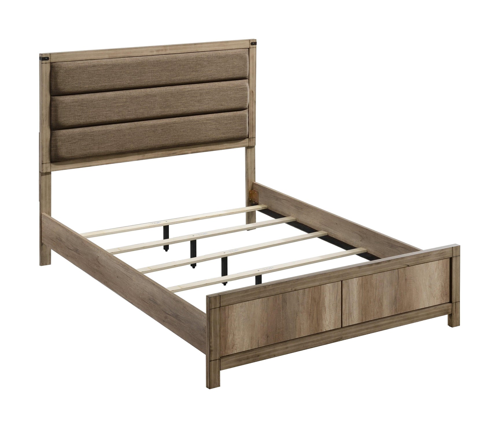 Matteo Melamine Sleek And Modern, Contemporary Wood Queen Fabric Upholstered Panel Bed - Ella Furniture