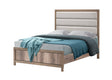 Matteo Light Brown Upholstered Panel Full Bed from Decor Furniture