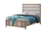 Matteo Light Brown Upholstered Panel Full Bed from Decor Furniture