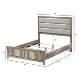 Matteo Light Brown Upholstered Panel King Bed view 3