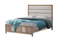 Matteo Light Brown Upholstered Panel Queen Bed from Decor Furniture