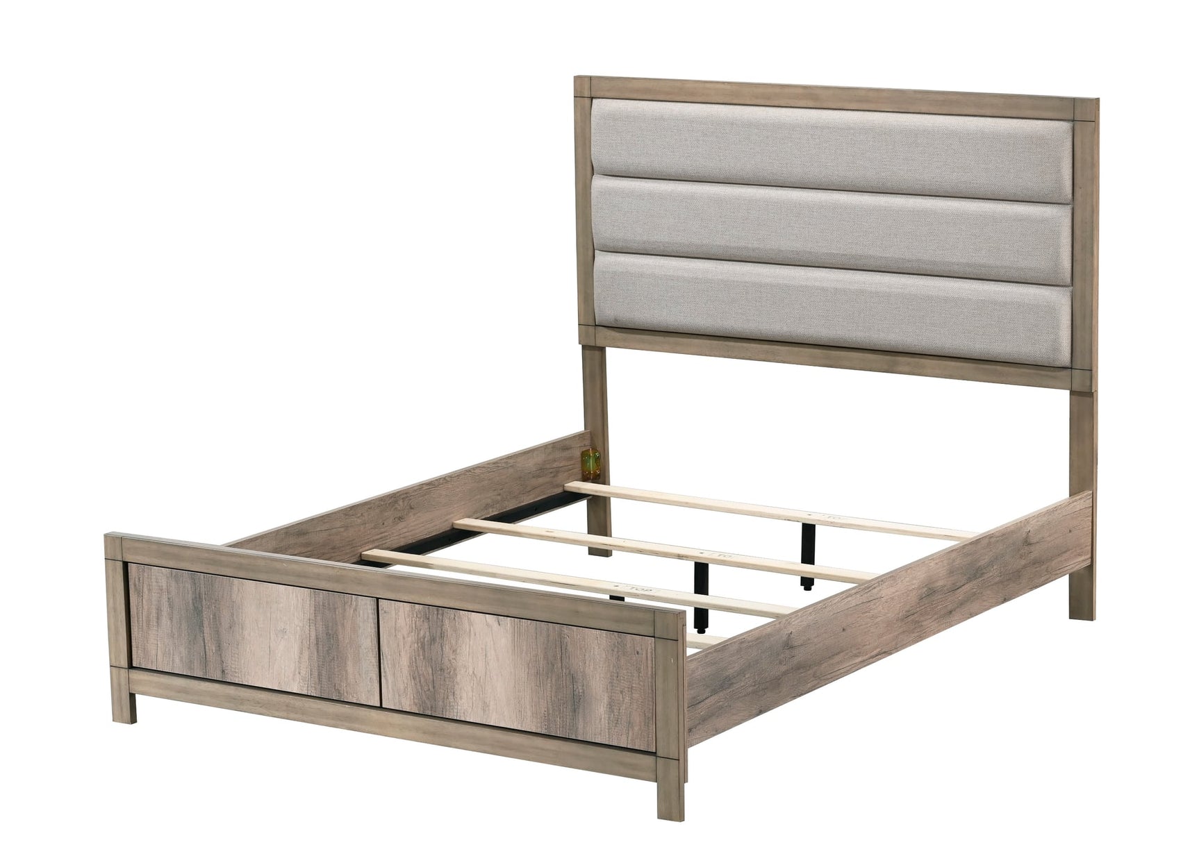 Matteo Light Brown Upholstered Panel Queen Bed view 3