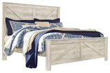 Bellaby Whitewash King Crossbuck Panel Bed side view