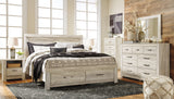 Bellaby Whitewash King Platform Bed Headboard Close-up