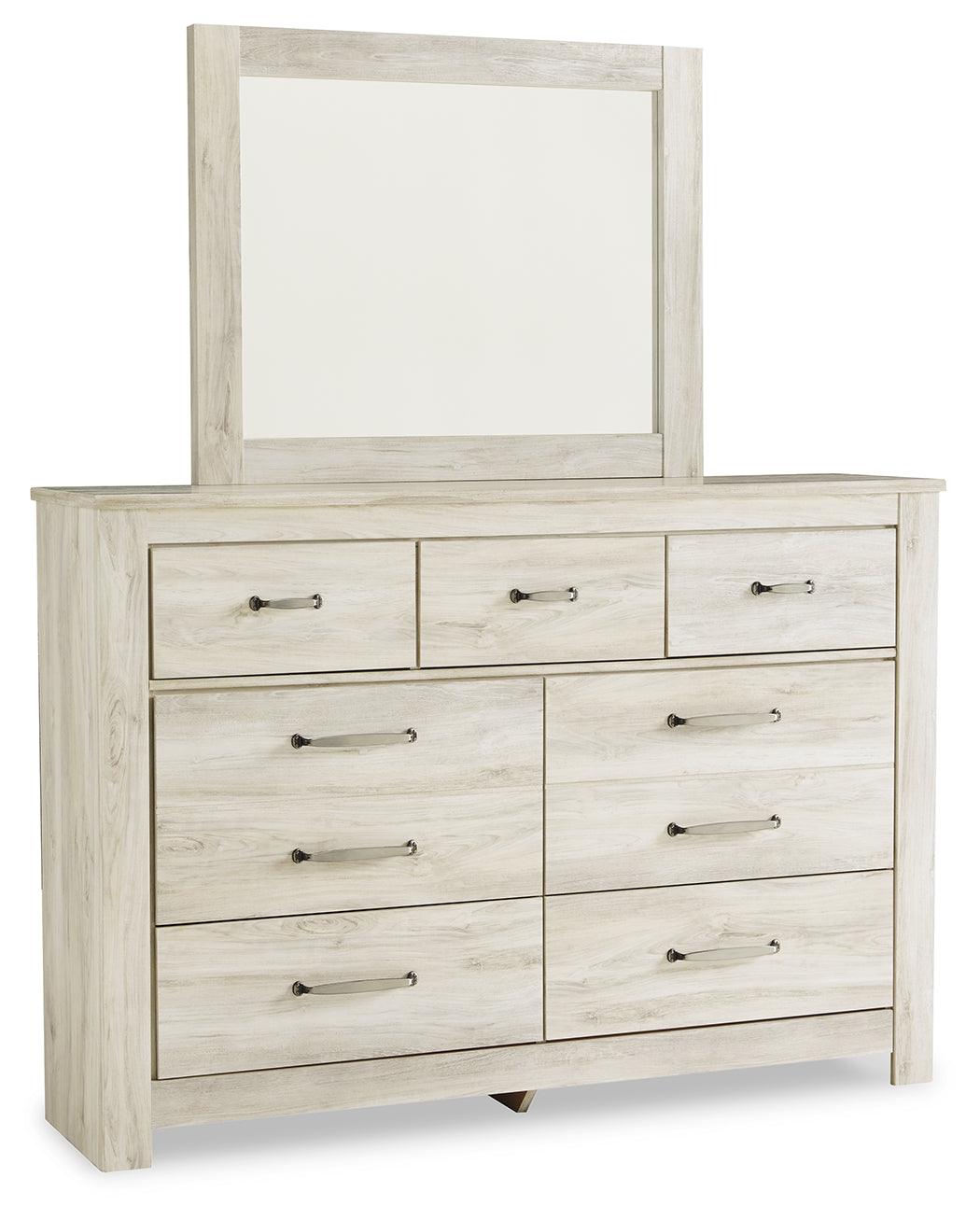 Bellaby Whitewash Dresser and Mirror - angled side view