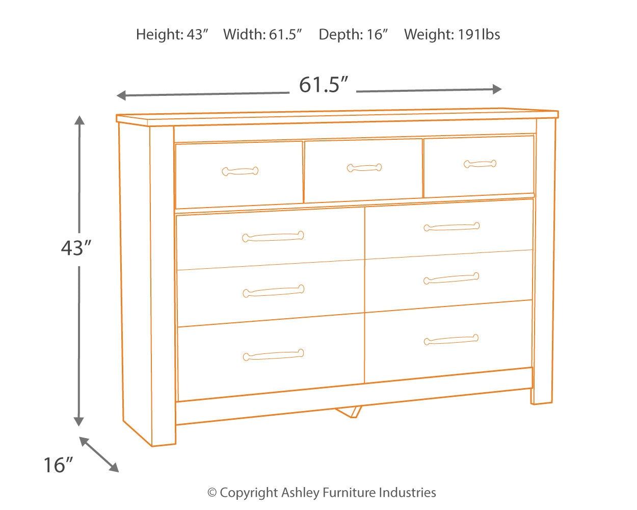 Bellaby Dresser dimension diagram