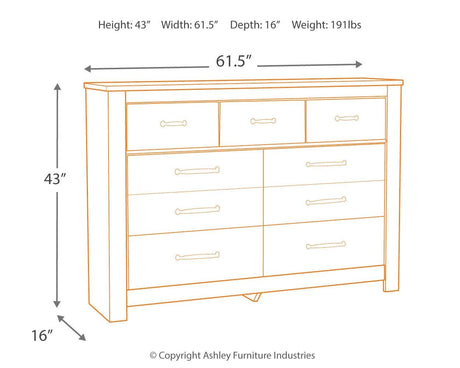 Bellaby Dresser dimension diagram