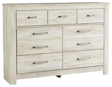 Detail of brushed nickel-tone hardware on Bellaby Dresser