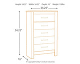 Dimension diagram of Bellaby Chest of Drawers