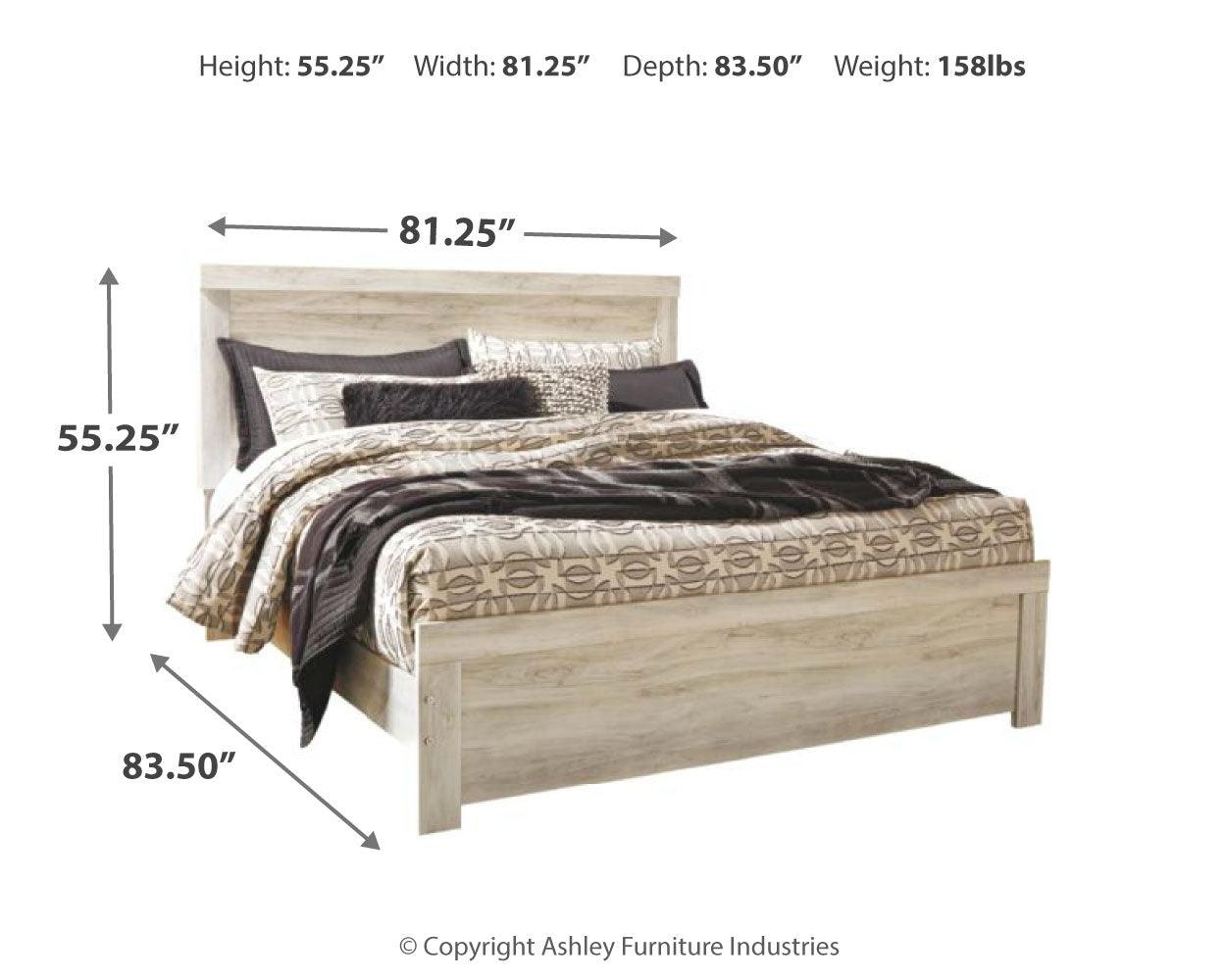 Bellaby Whitewash King Panel Bed close-up of wood grain finish
