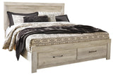 Bellaby Whitewash King Platform Bed with Storage Drawers - Side Angle